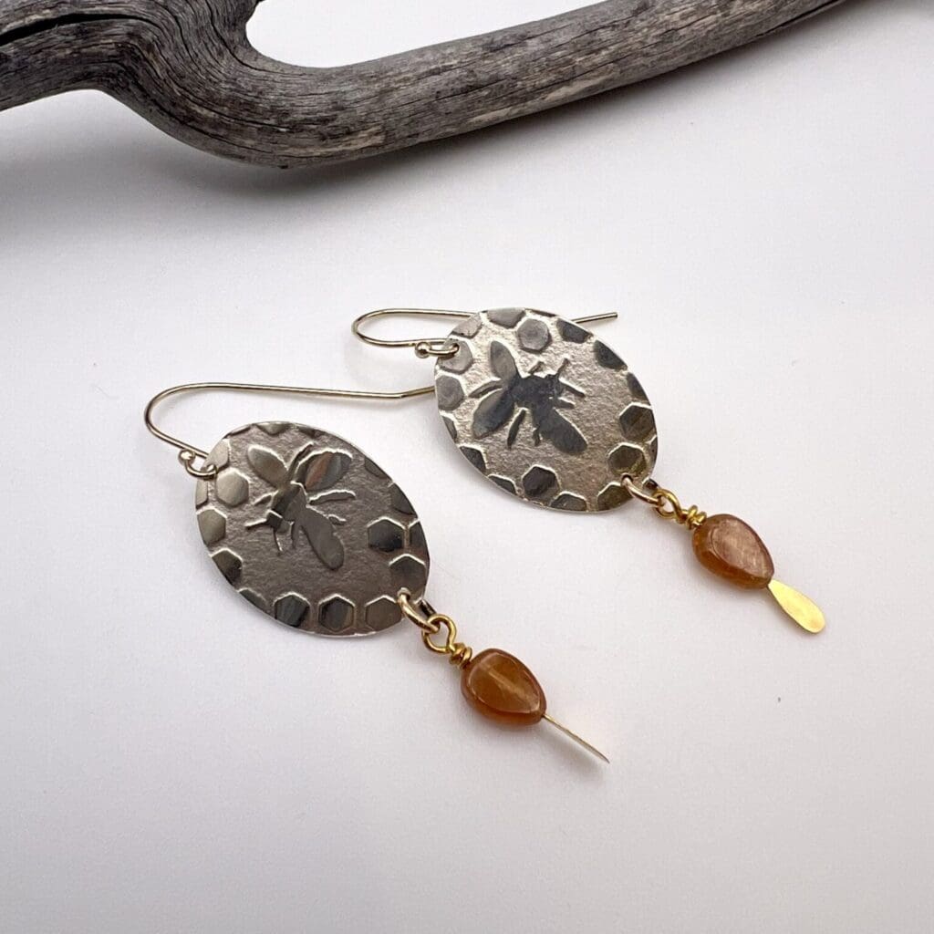 Make Your Own Jewelry Craft & Sip Salida Jewelry Design Studio Shop - bee stamped earings